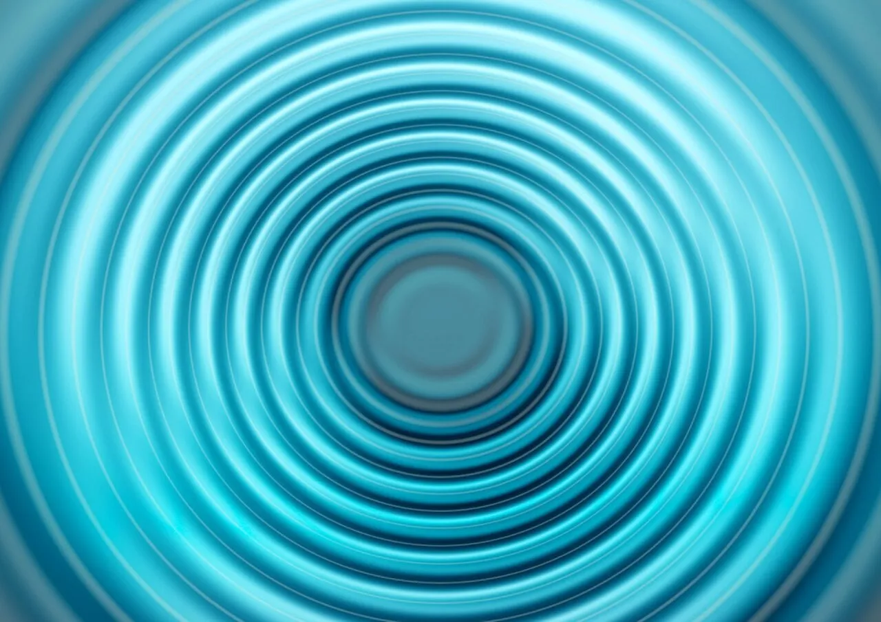 Abstract illustration of flowing waves and concentric circles representing slow mindful movement